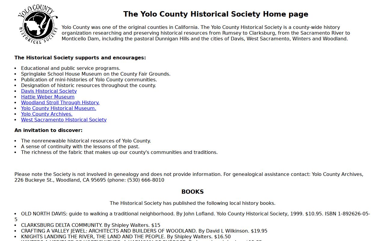 Woodland city directory view of Yolo County Historical Society resources