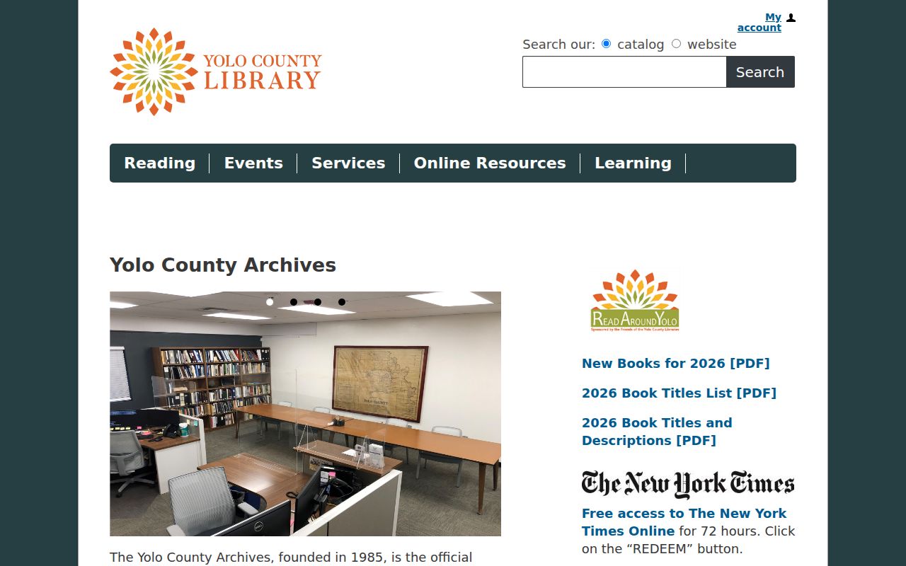 Woodland residents directory view of Yolo County Archives resources
