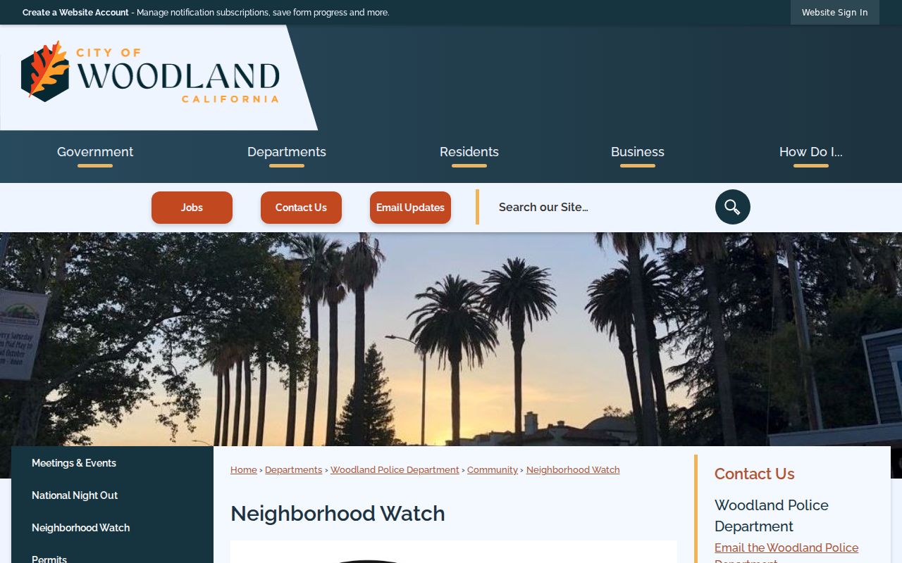 Woodland neighbors view of Woodland Neighborhood Watch